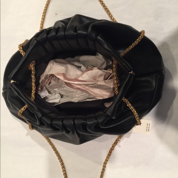 NWT Anthropologie pleated clutch shoulder bag BLAC - Picture 4 of 8